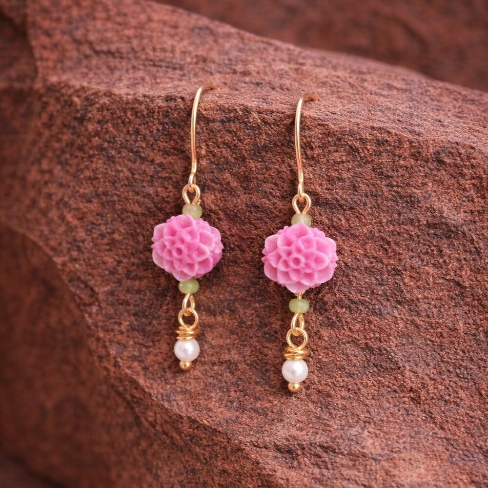 2 for $12 -Handmade delicate flower earrings!